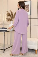 طقم بنطلون وقميص واسع لون موف فاتح