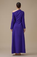 فستان طويل موف بتصميم كتف واحد