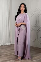 فستان كيب قطعتين لون بنفسجي فاتح