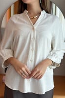 قميص باكمام واسعة لون بيج