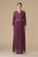 فستان بنفسجي طويل شيفون