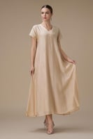 جلابية ماكسي بيج بتطريز ناعم