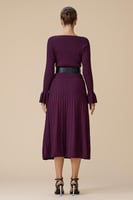 فستان موف ميدي باكمام طويلة