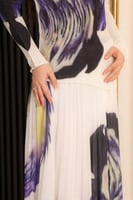 طقم ربيعي قطعتين تنورة وبلوزة بطبعات ألوان