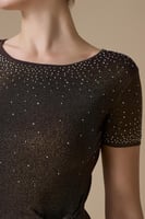 فستان بني ماكسي جيرسيه