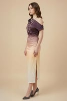 فستان ميدي بكتف واحد