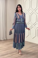 فستان ماكسي بليسيه استرتش لون ازرق