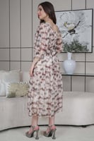 فستان ميدي بطبعة متموجة