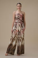 طقم جمبسوت واسع شيفون بنقشة متدرجة