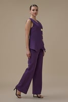 جمبسوت لون بنفسجي مع فيست بدون أكمام