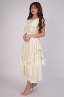 فستان ميدي بكرانيش لون بيج