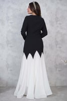 فستان سهره شوقر بلونين مطرز بكريستال لون ابيض