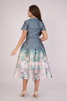 فستان ميدي تفته كلوش لون ازرق