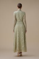 فستان اخضر فاتح طويل دانتيل