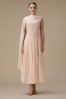 فستان ميدي مشمشي بوشاح كتف