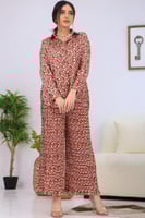 طقم بنطلون وقميص بليسيه مشجر