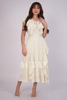 فستان ميدي بكرانيش لون بيج