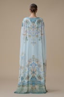 جلابية طويلة من قطعتين بشال مطبوع