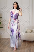 فستان ماكسي درابيه بطبعة أزهار