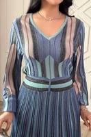 فستان ماكسي بليسيه استرتش لون ازرق