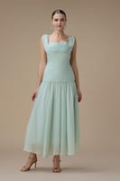 فستان تيفاني ميدي بشيفون وكسرات