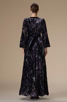 فستان موف طويل مشجر