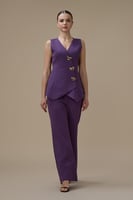 جمبسوت لون بنفسجي مع فيست بدون أكمام