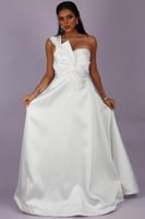 فستان ماكسي فيونكا بكتف واحد لون ابيض