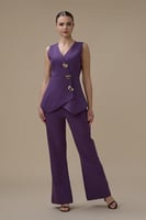 جمبسوت لون بنفسجي مع فيست بدون أكمام