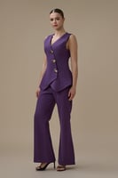 جمبسوت لون بنفسجي مع فيست بدون أكمام