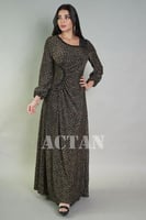 فستان اسود ماكسي باكمام طويلة