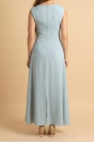 فستان ماكسي درابيه مزيت بالفصوص لون أزرق