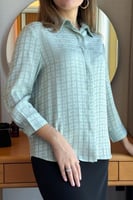 قميص انيق بنقش لون اخضر فاتح