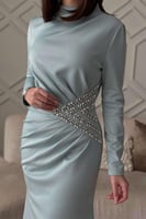 فستان تيفاني سهرة بأكمام طويلة