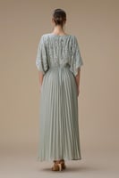 جلابية بليسيه طويلة لون اخضر فاتح