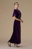 فستان موف طويل مخمل