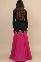 فستان سهره شوقر بلونين مطرز بكريستال لون فوشي