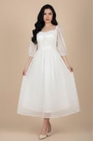 فستان كرستال ميد لون ابيض