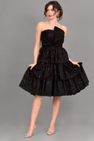 فستان سهره ترتر قصير طبقات لون اسود