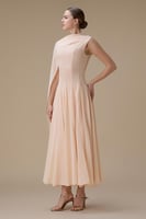 فستان ميدي مشمشي بوشاح كتف