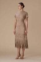 فستان بني ميدي شامواه