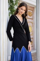 فستان سهره شوقر بلونين مطرز بكريستال لون ازرق