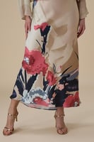 فستان ماكسي بطبعة زهرية بتصميم كتف واحد