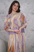 طقم بلوزة وتنورة بليسية مموج