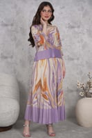 طقم بلوزة وتنورة بليسية مموج