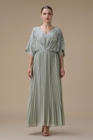 جلابية بليسيه طويلة لون اخضر فاتح