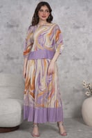 طقم بلوزة وتنورة بليسية مموج