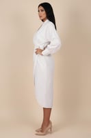 فستان ميد لف لون أبيض