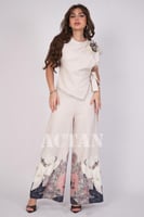 جمبسوت برباط مزين بهدب لون بيج