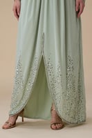 جلابية شيفون طويلة اخضر فاتح